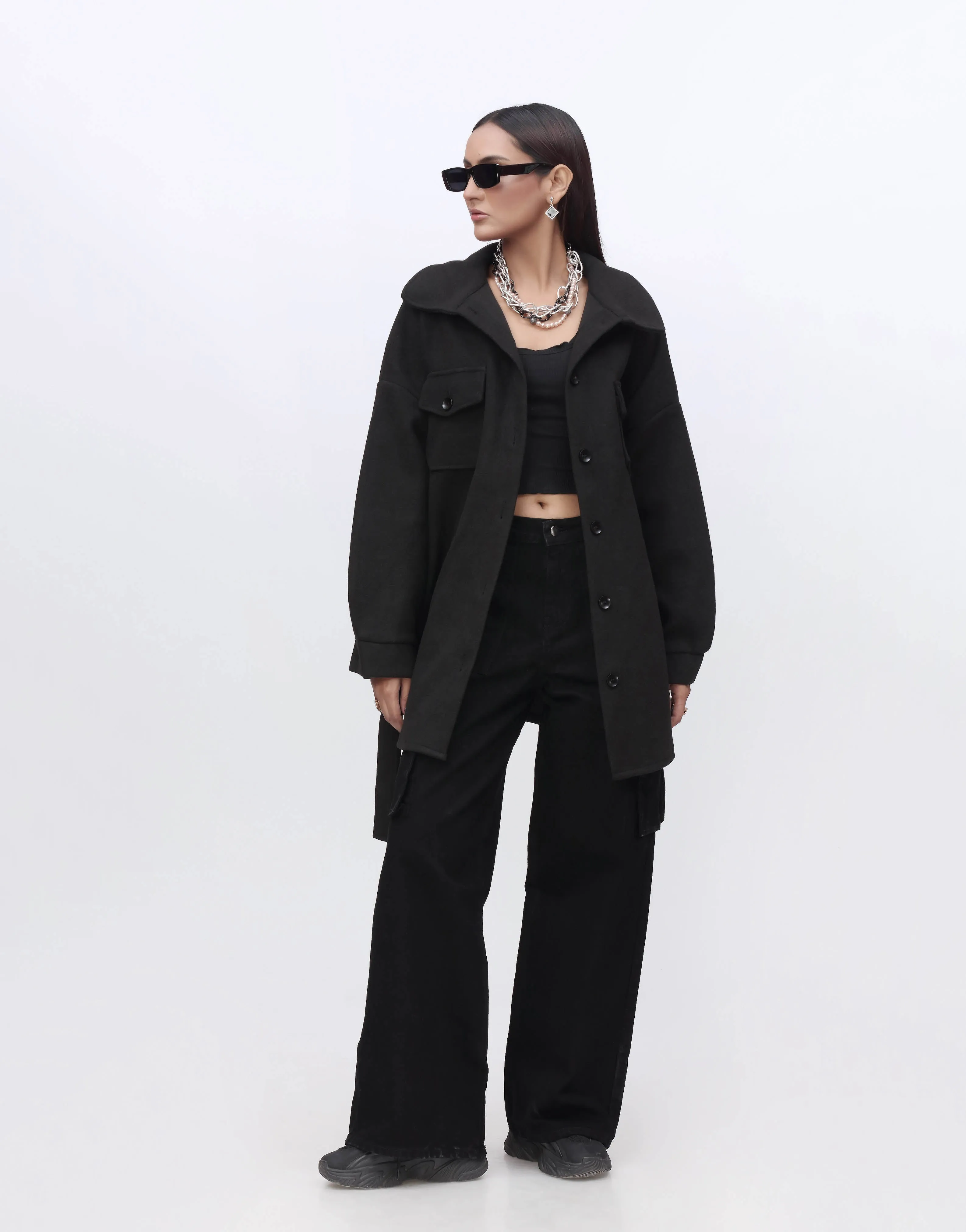 Trench Coat-Black (Without Belt)