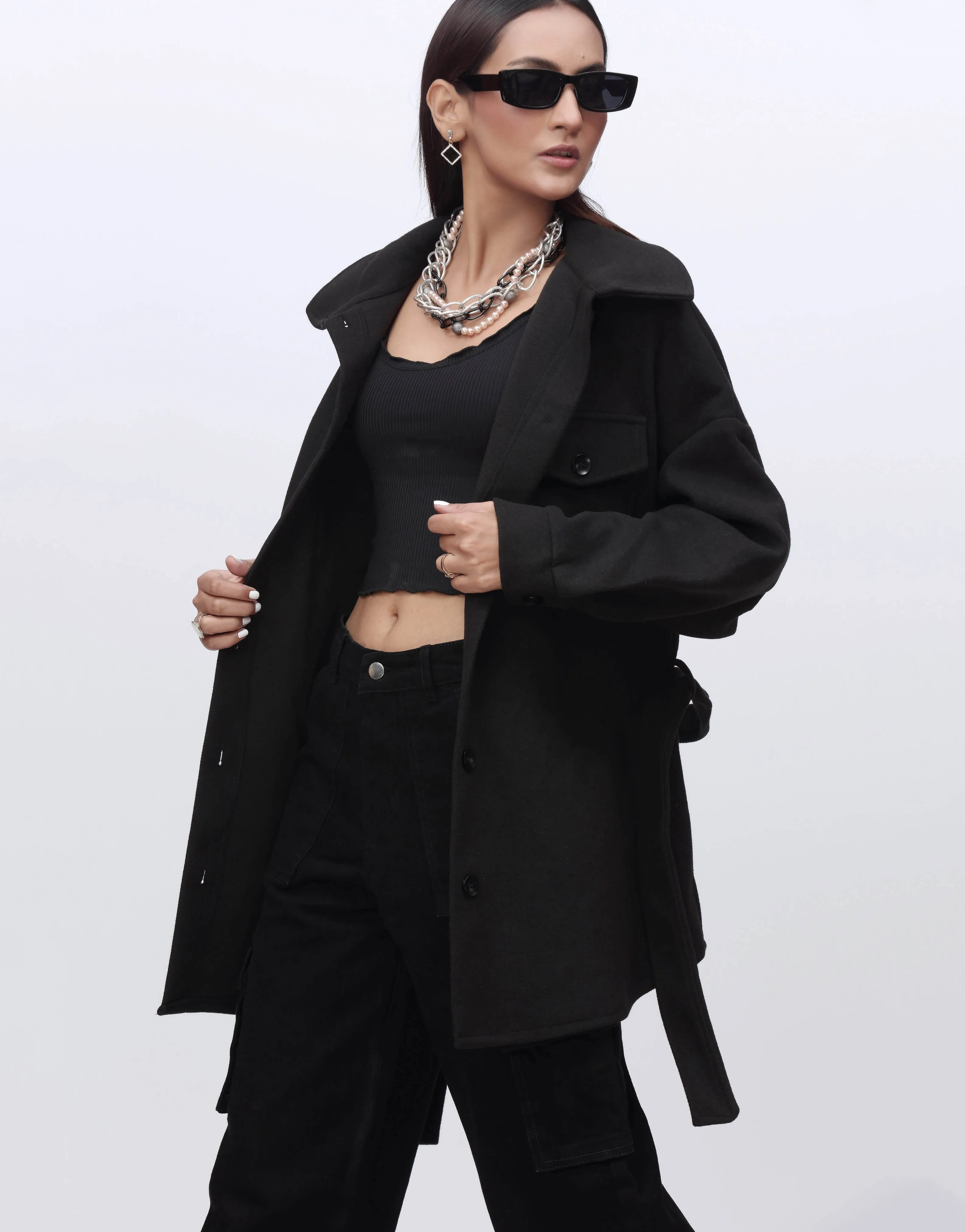 Trench Coat-Black (Without Belt)