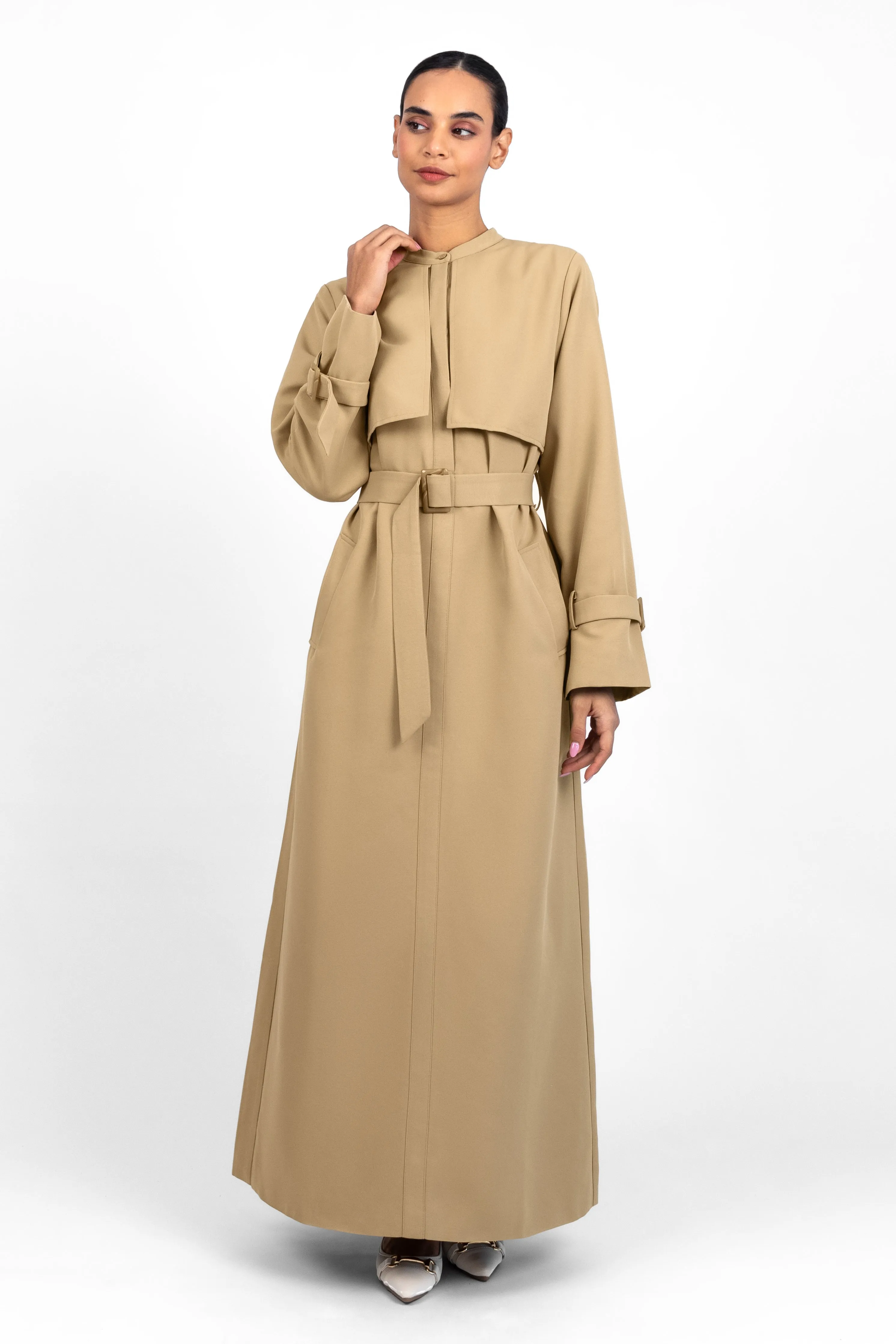 Trench Coat Dress - Tan