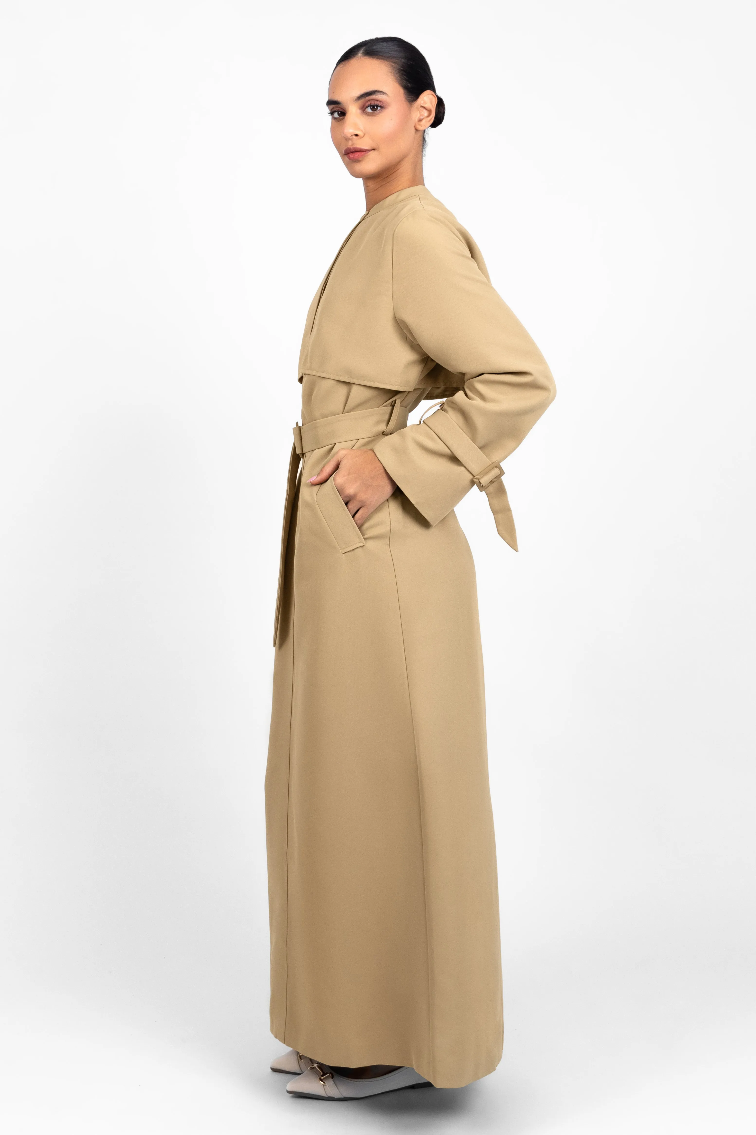 Trench Coat Dress - Tan