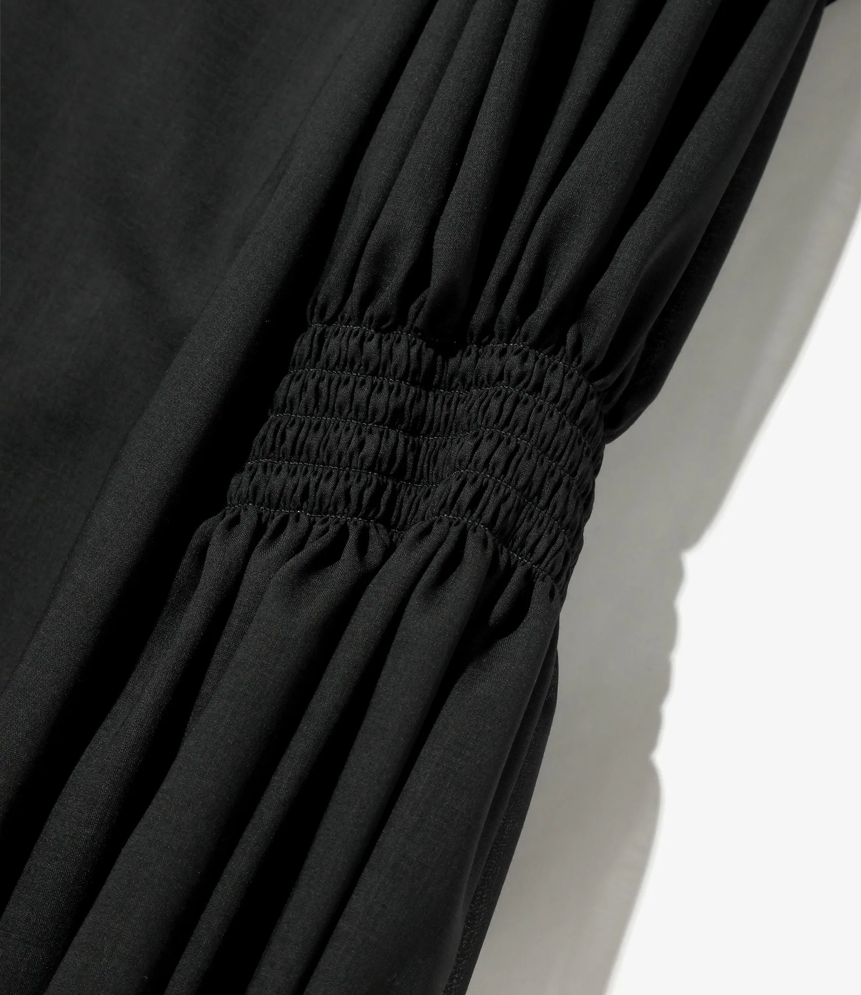 Two-way Cape Collar Blouse - Black - Voile