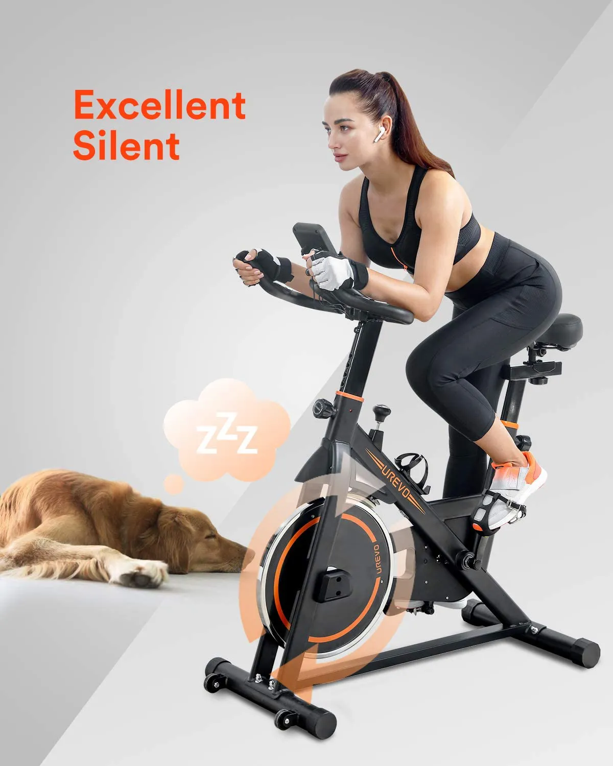 UREVO Indoor Cycling Bike Stationary,Exercise Bike Workout Bike,Fitness Bikes for Home Cardio Workout Bike Training Bike