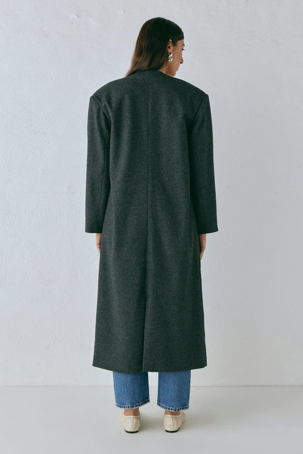 Vale Trench Coat Charcoal