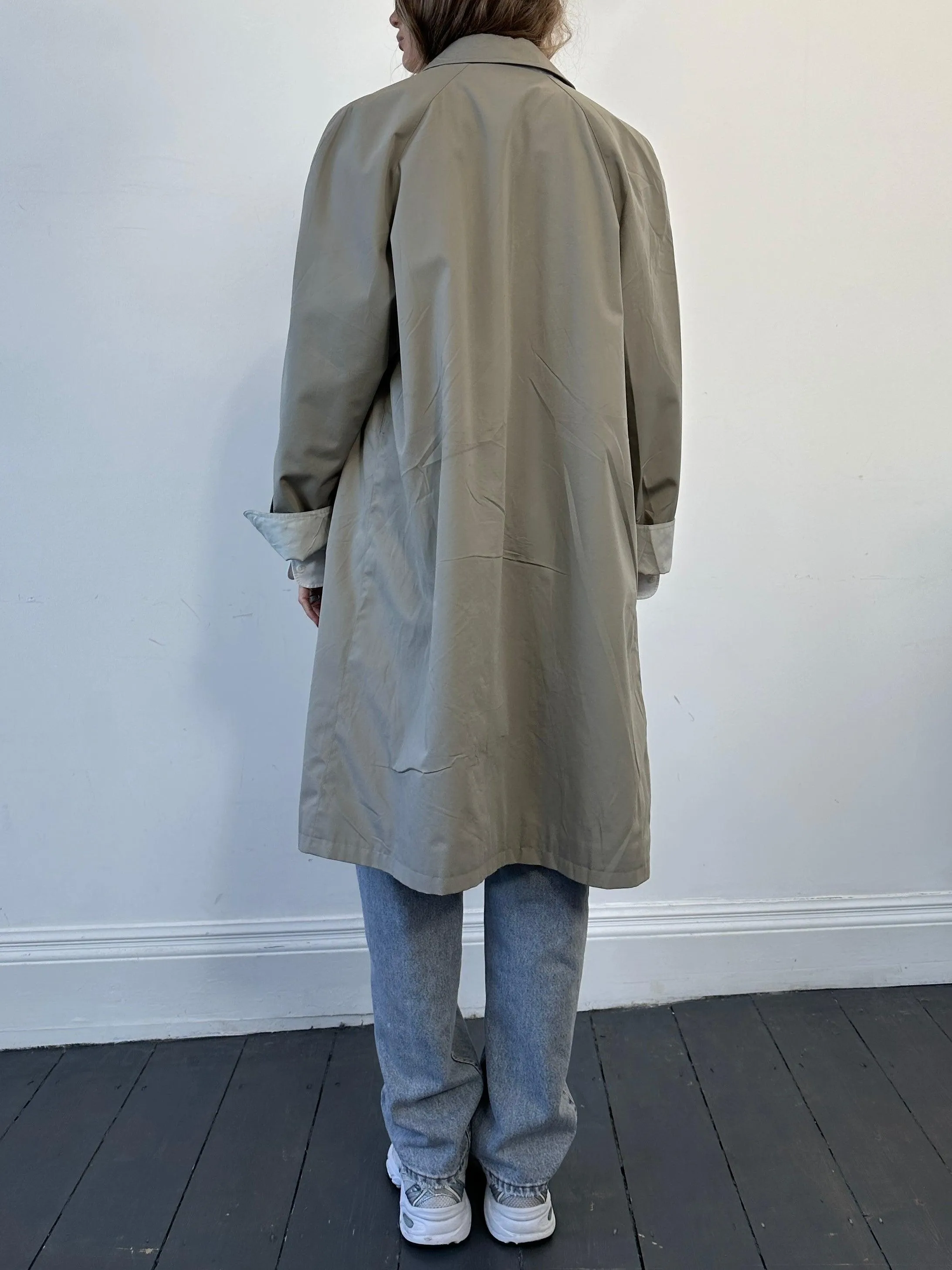 Vintage Reversible Water Resistant Trench Coat - L/XL