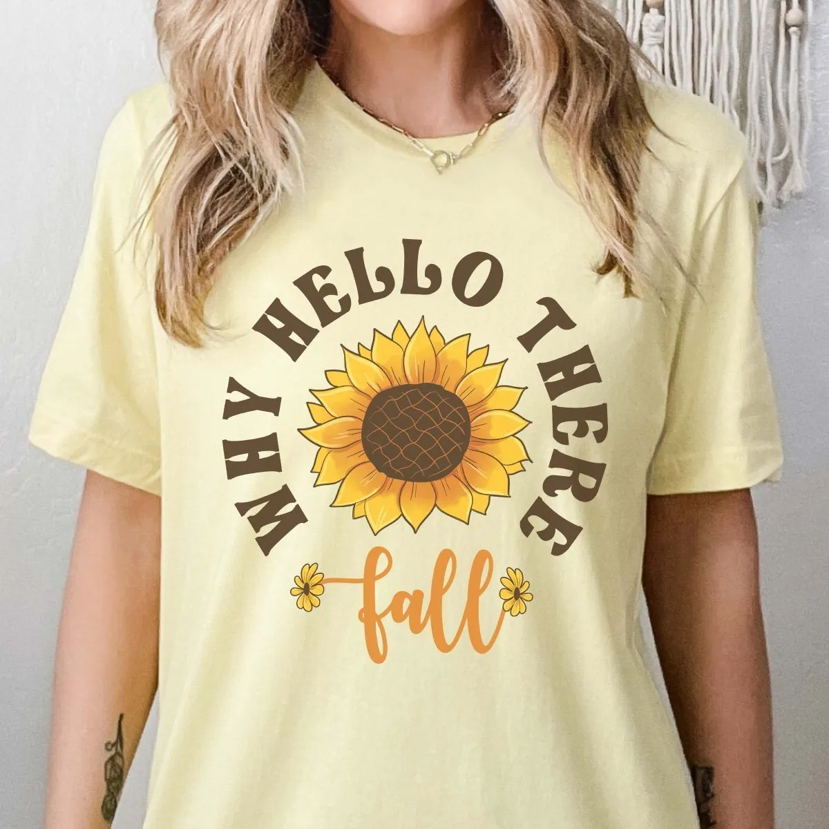 Why Hello There Fall Wholesale Bella Graphic Tee - Quick Shipping