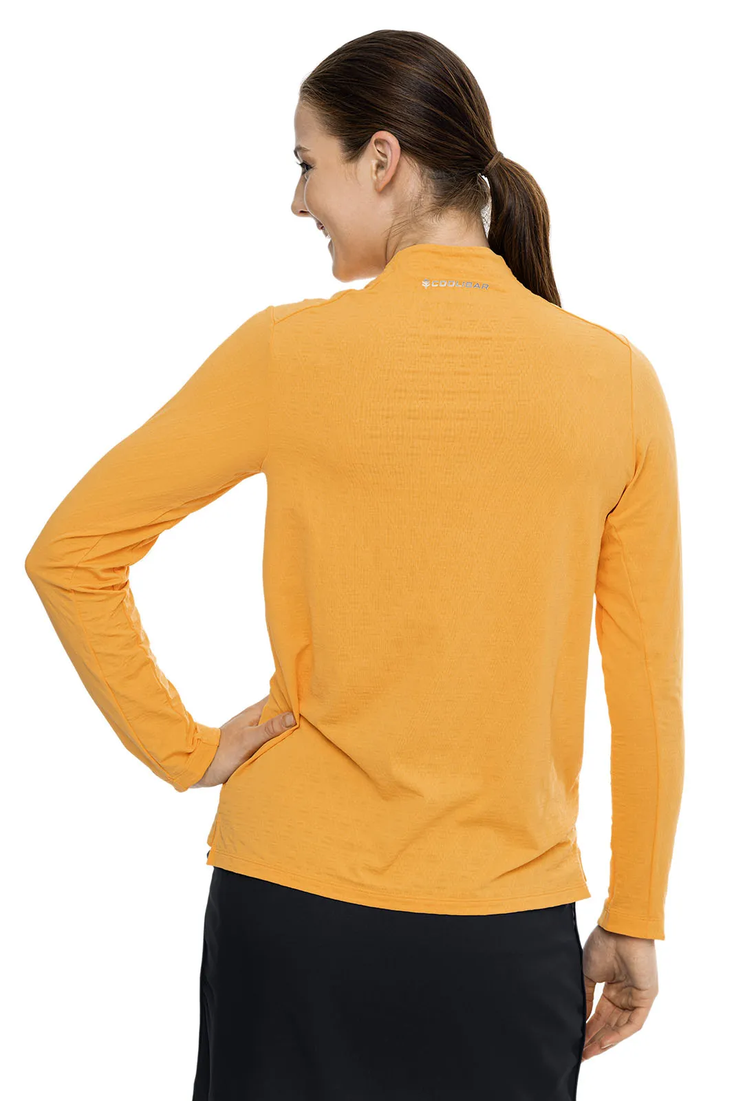 Women's Albatrose Golf Pullover  |  Apricot Crush Diamond Jacquard