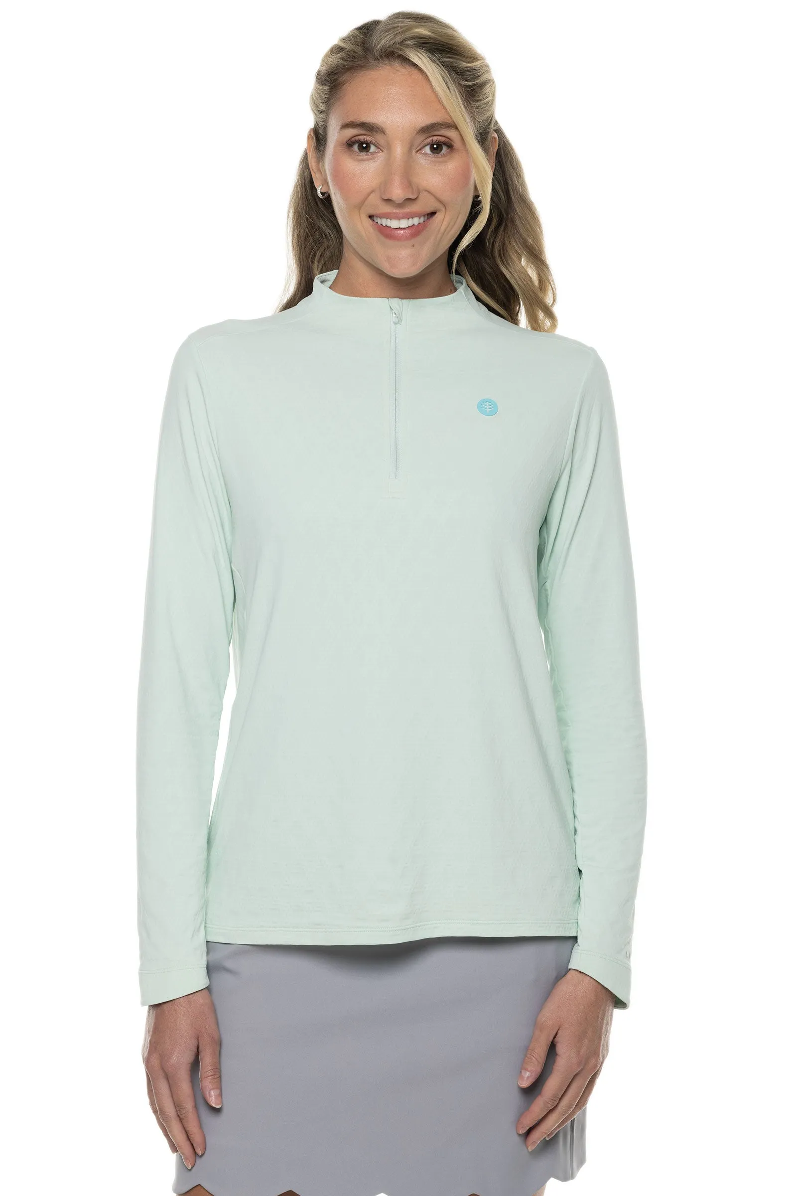 Women's Albatrose Golf Pullover  |  Misty Aqua Diamond Jacquard