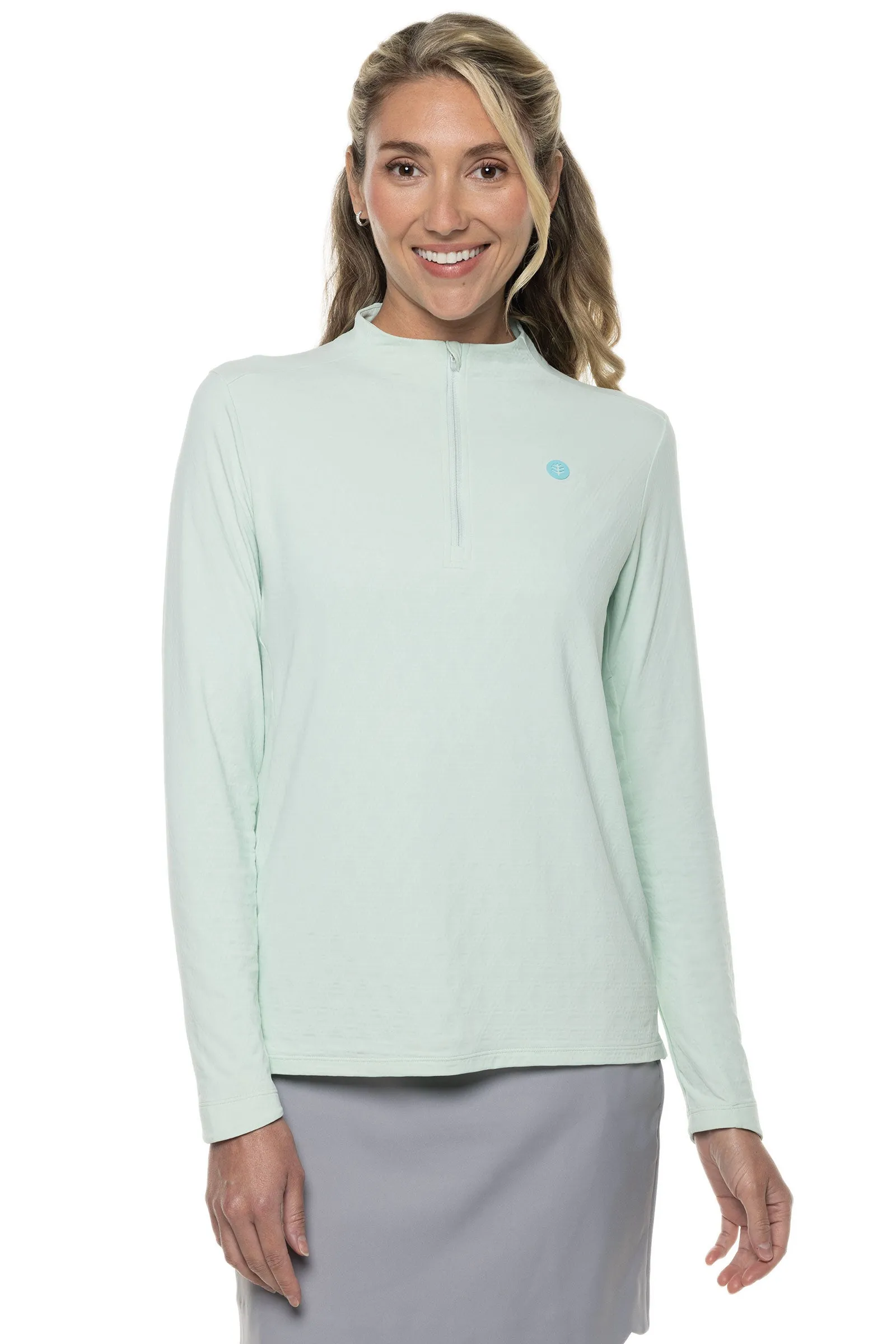 Women's Albatrose Golf Pullover  |  Misty Aqua Diamond Jacquard