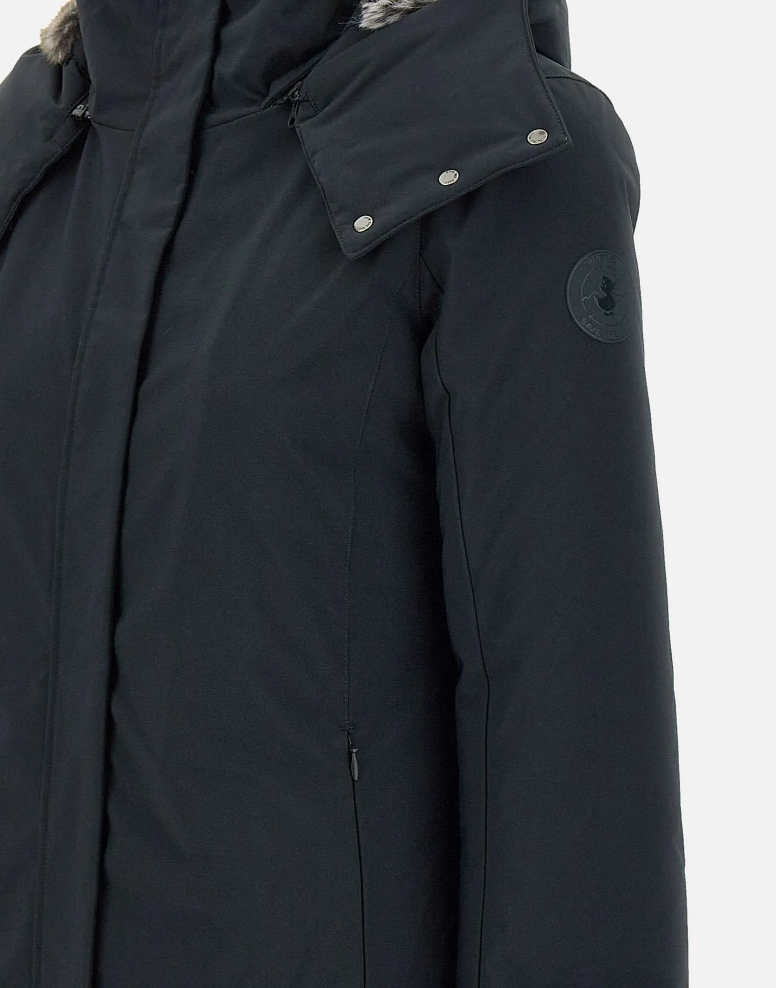 Women's Black Windproof Parka