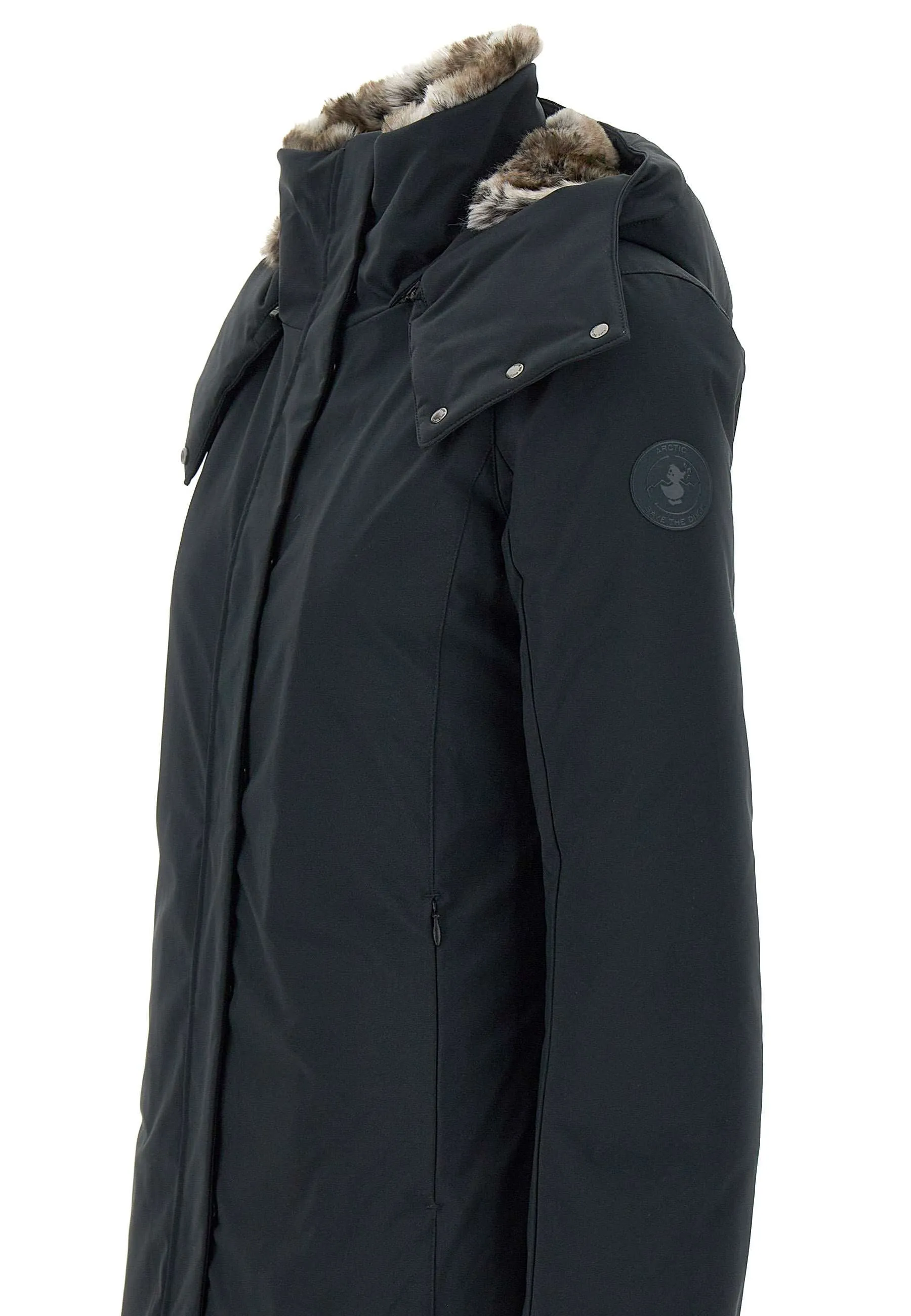 Women's Black Windproof Parka