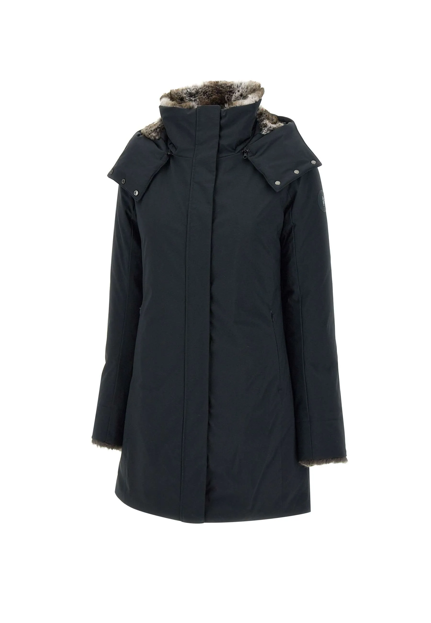 Women's Black Windproof Parka