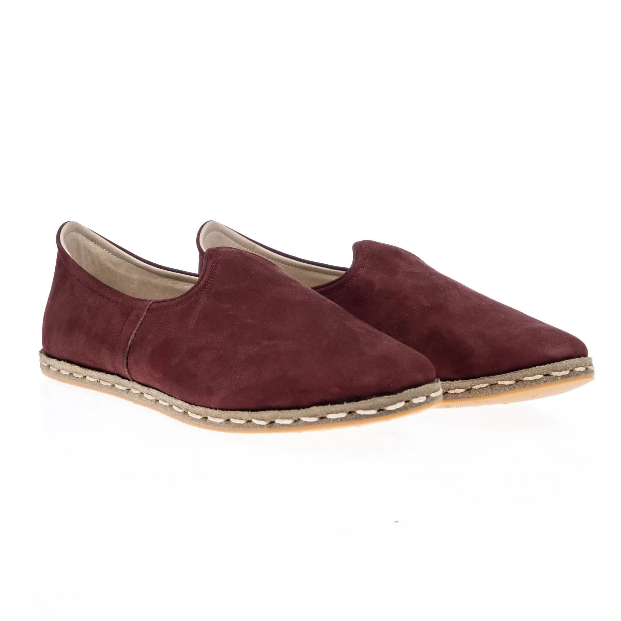 Women's Burgundy Slip On Shoes