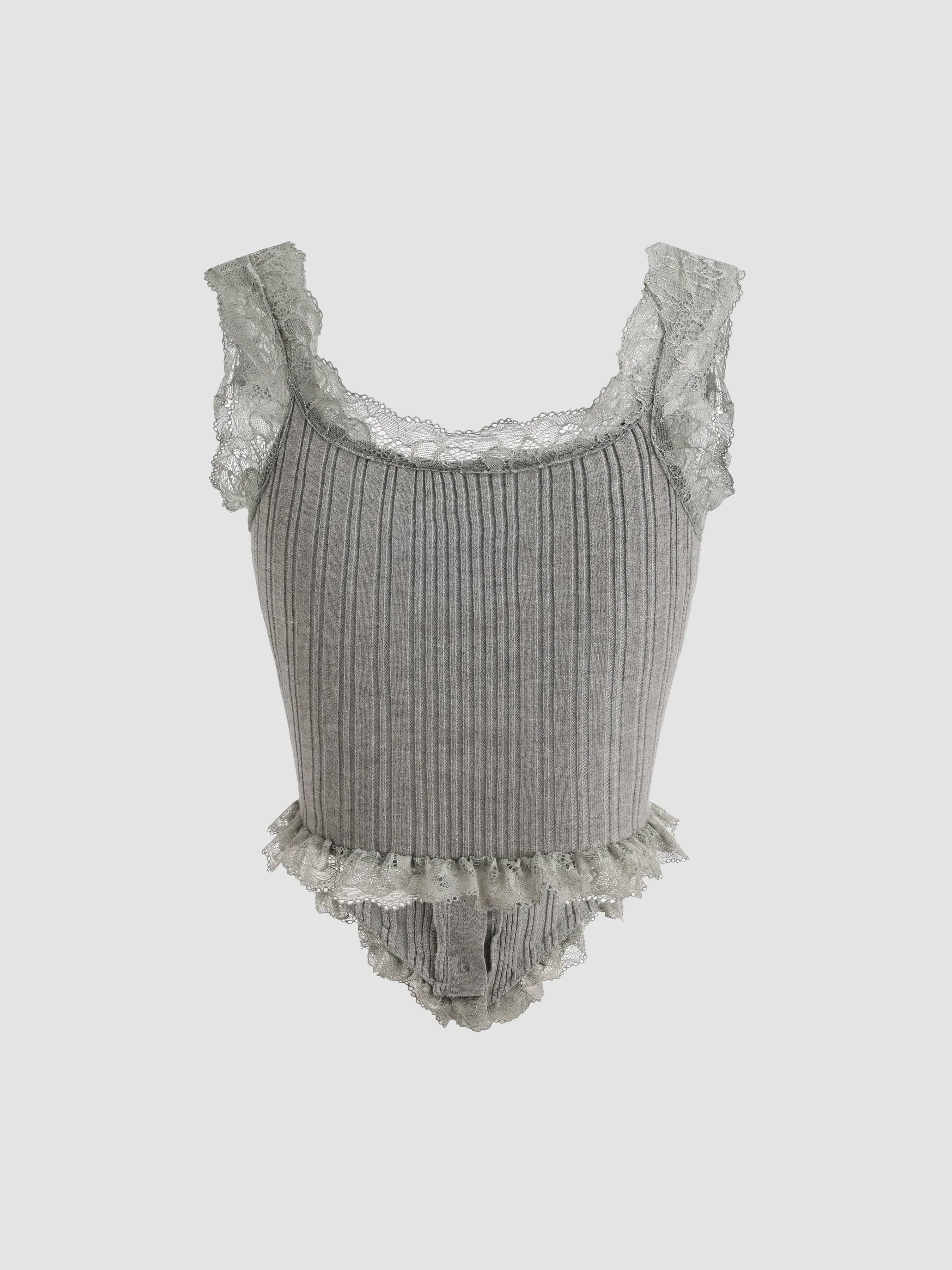 Women's Lace Trimmed Knitted Vest