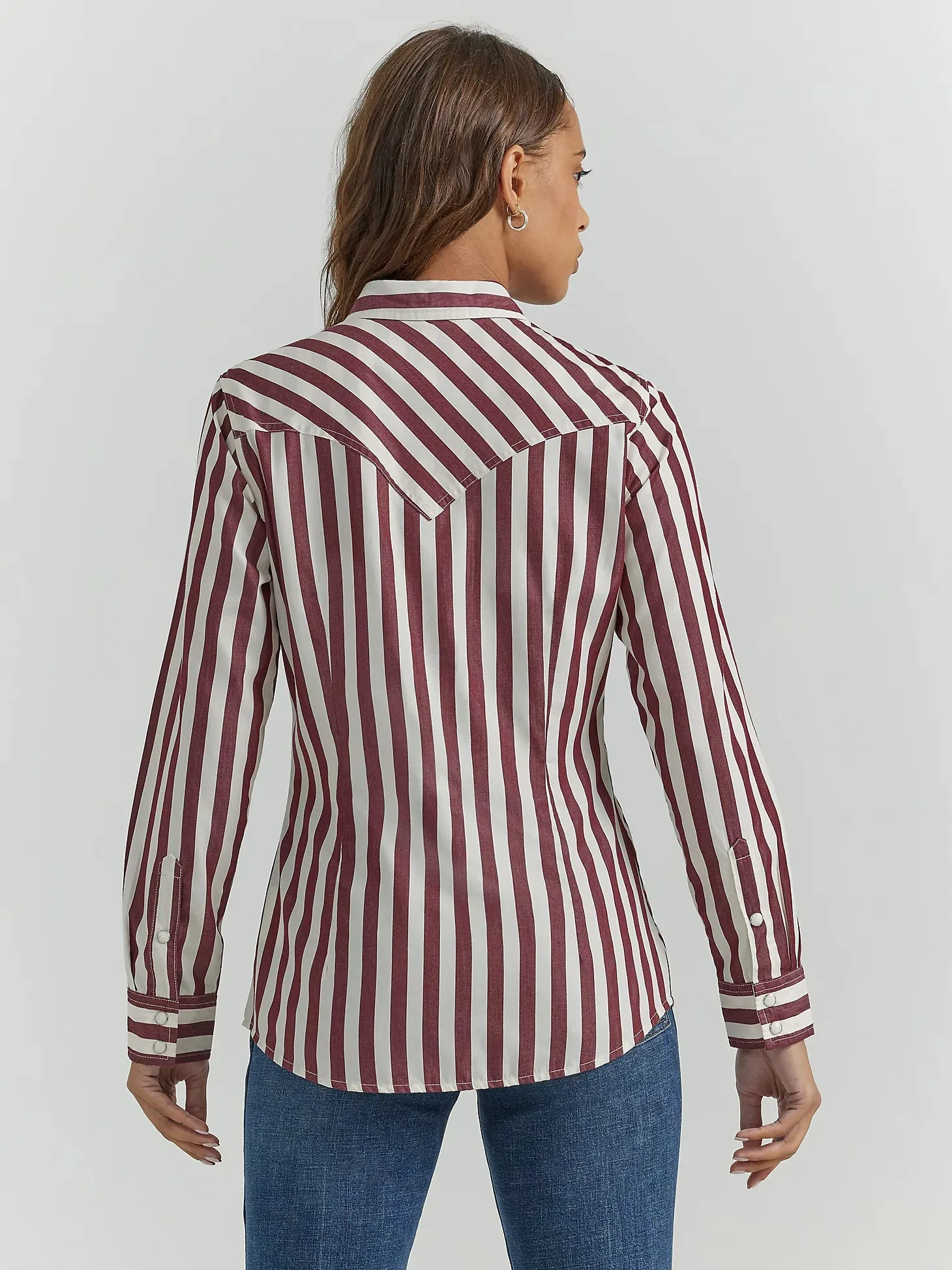 Women's Wrangler Retro Wine Stripe Snap Shirt