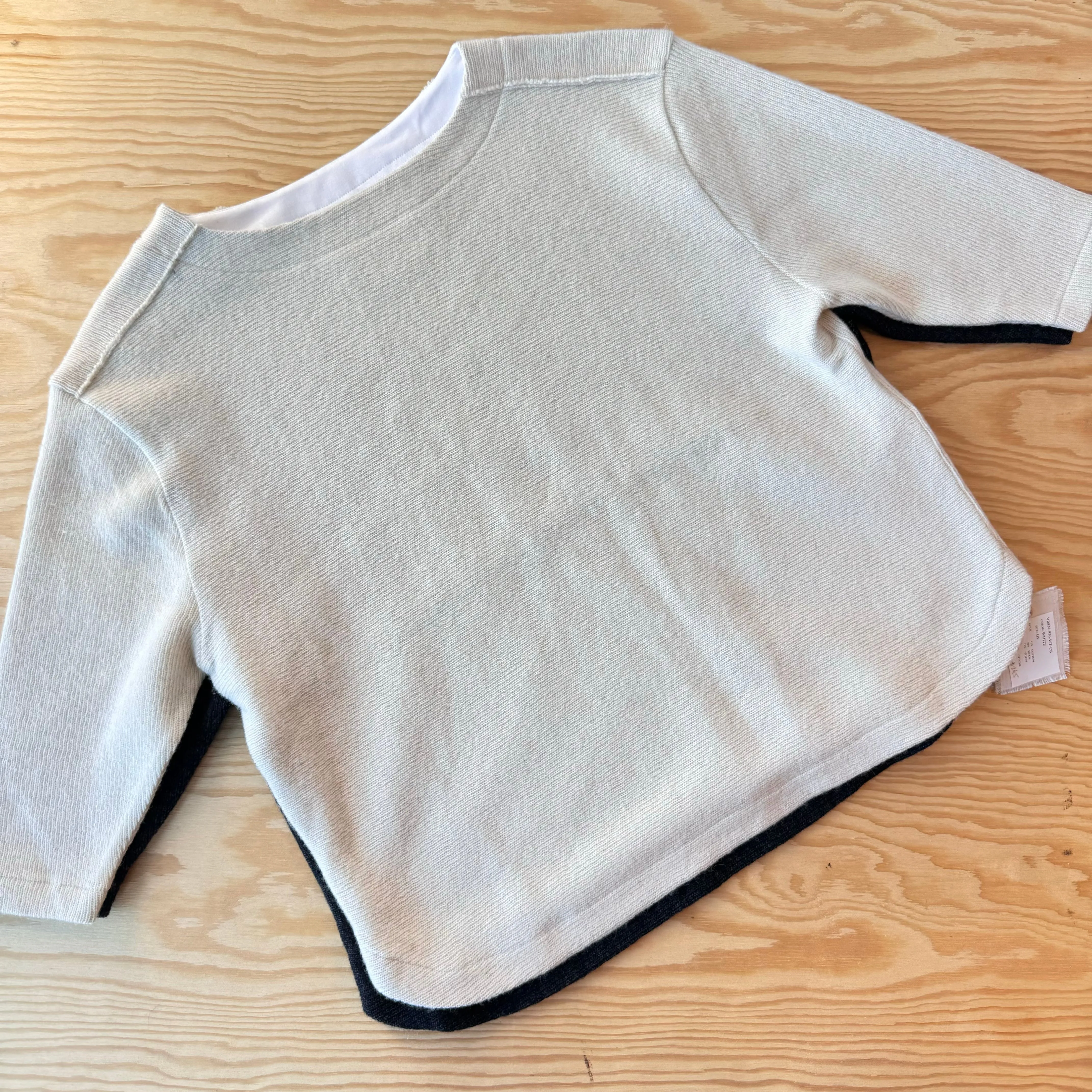 Wool Double Face Boat Neck Sweater