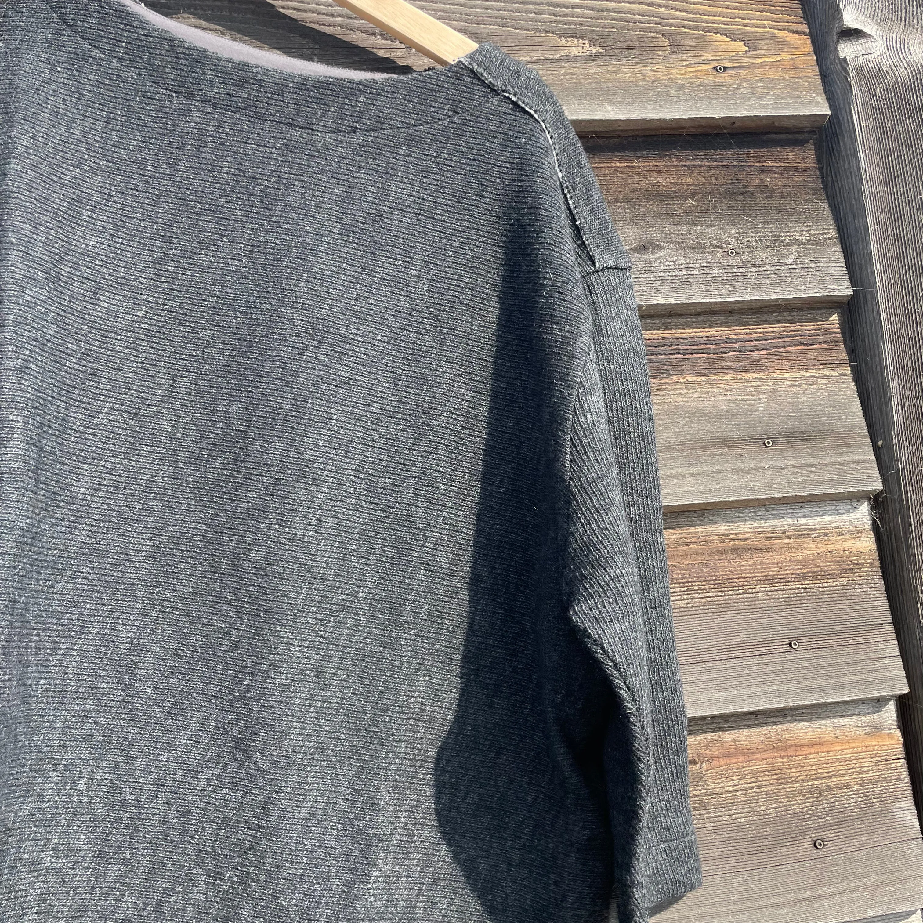 Wool Double Face Boat Neck Sweater