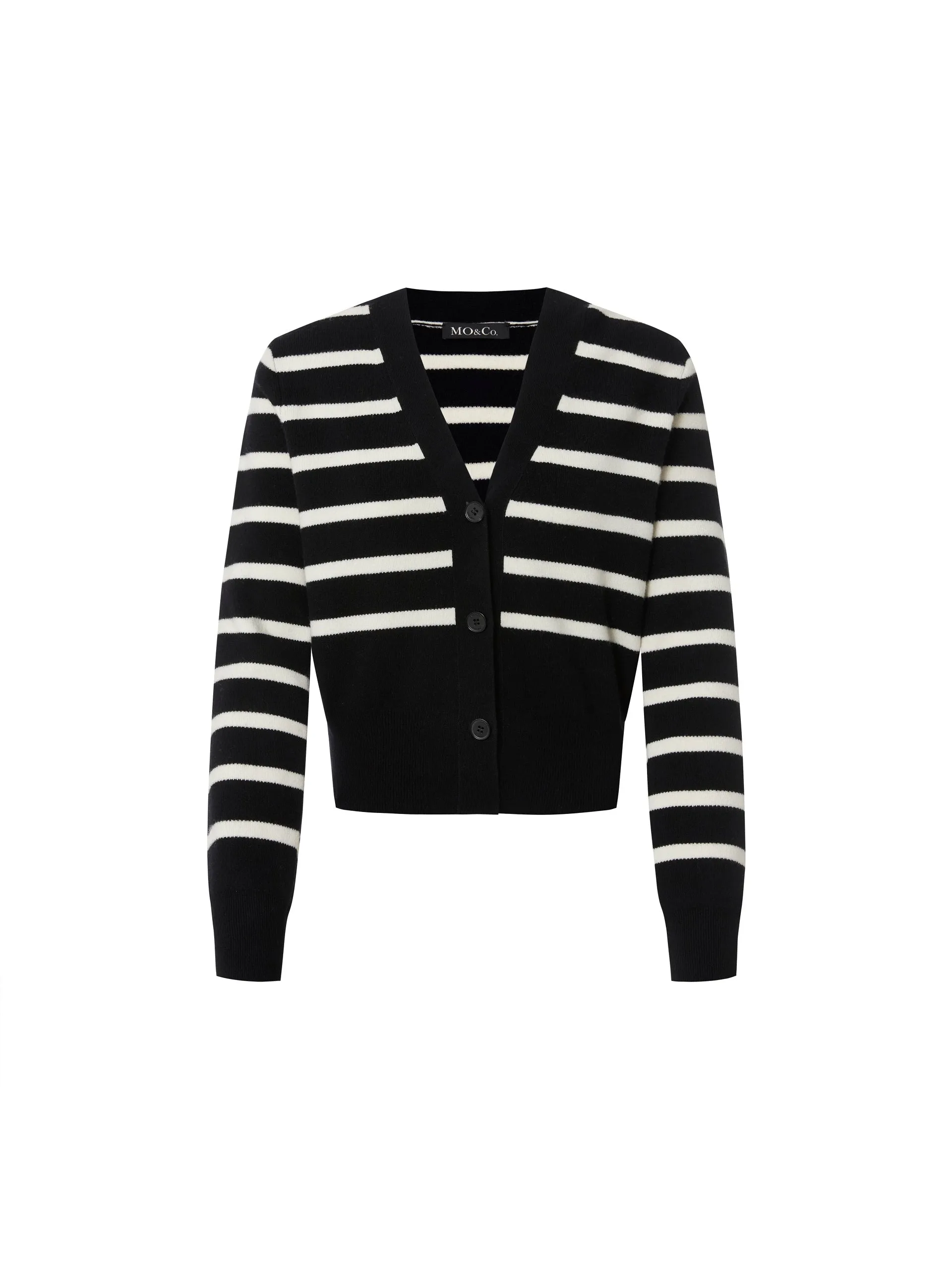 Wool Striped Knit Cardigan