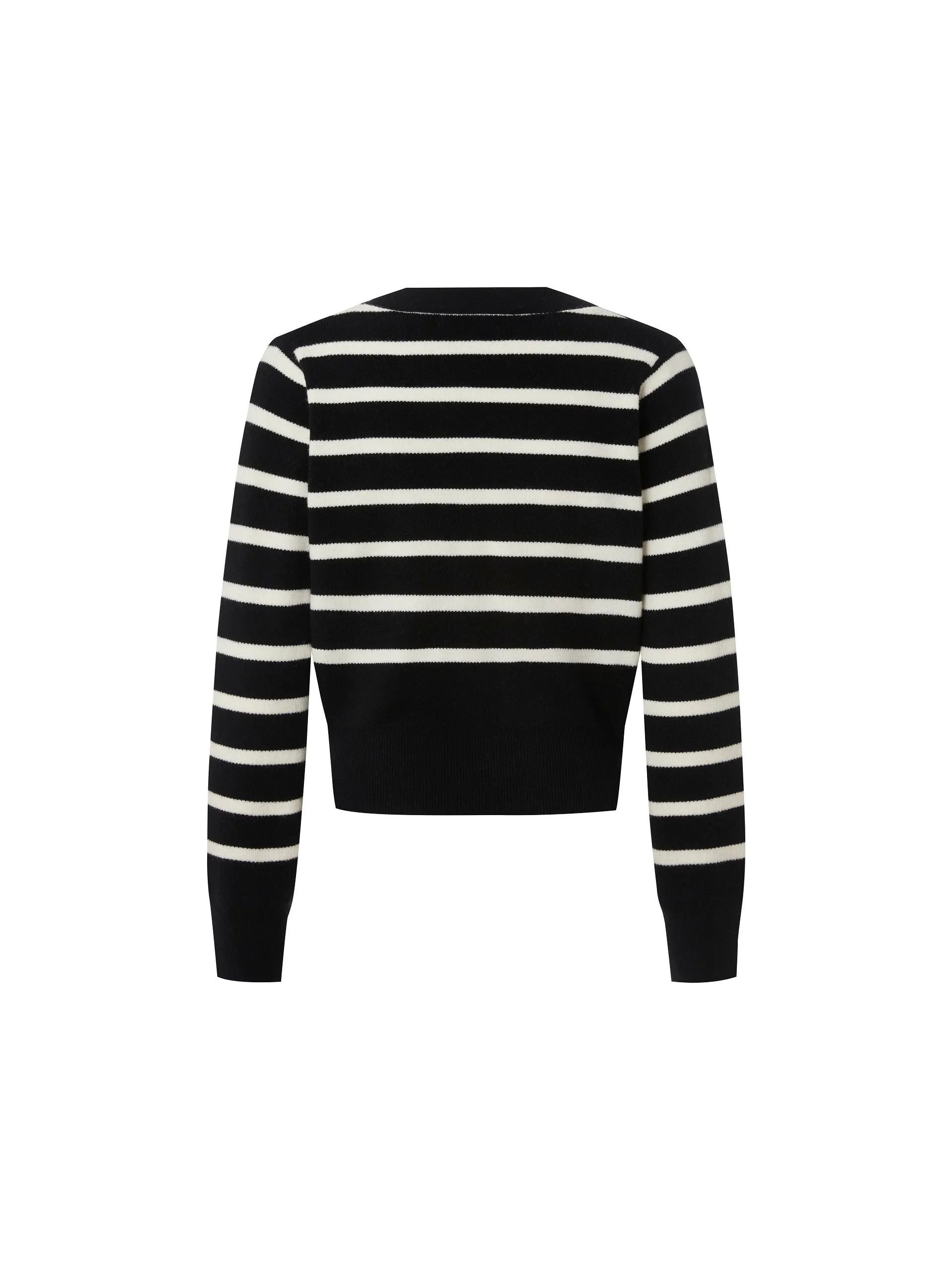 Wool Striped Knit Cardigan