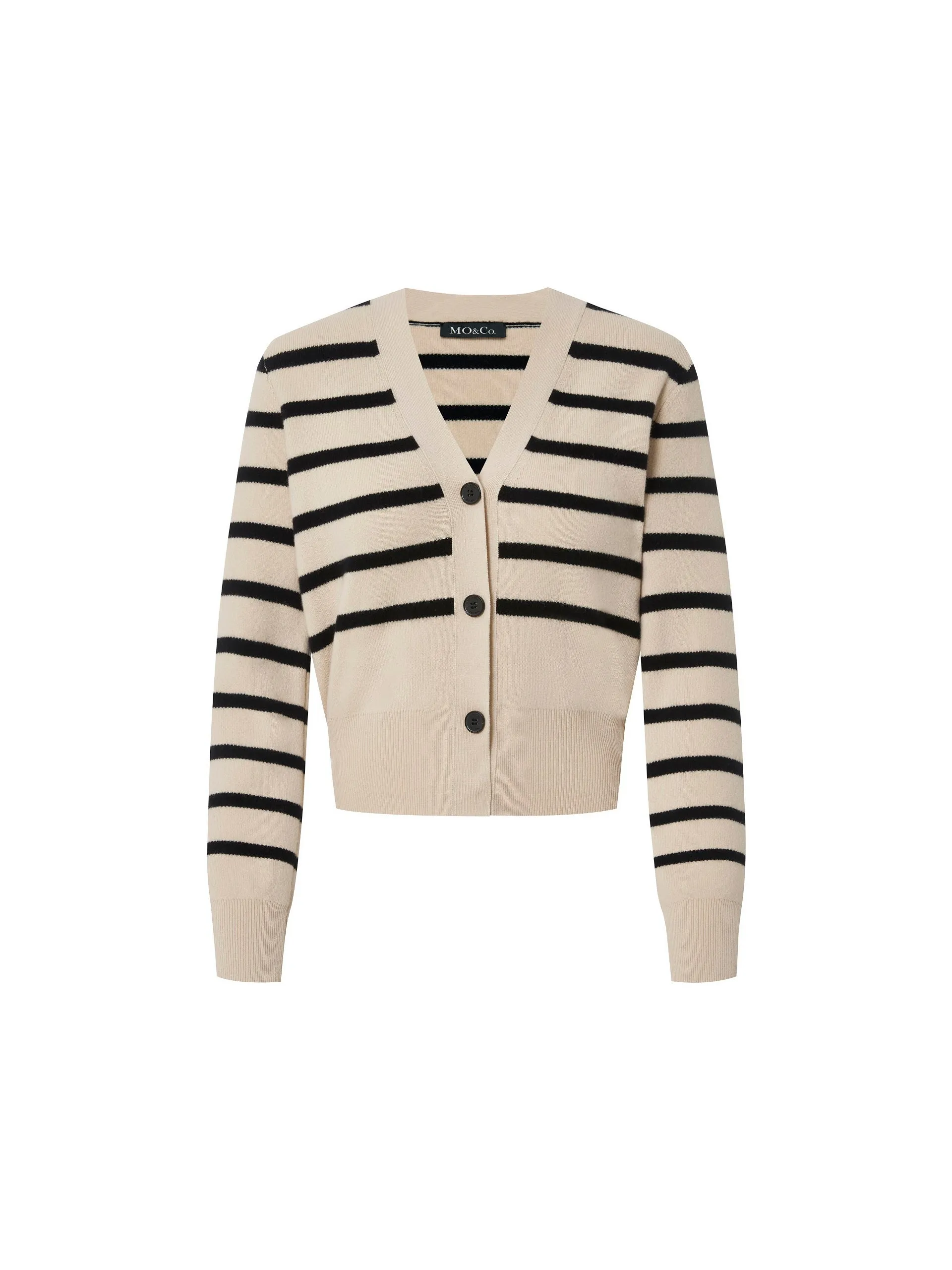 Wool Striped Knit Cardigan