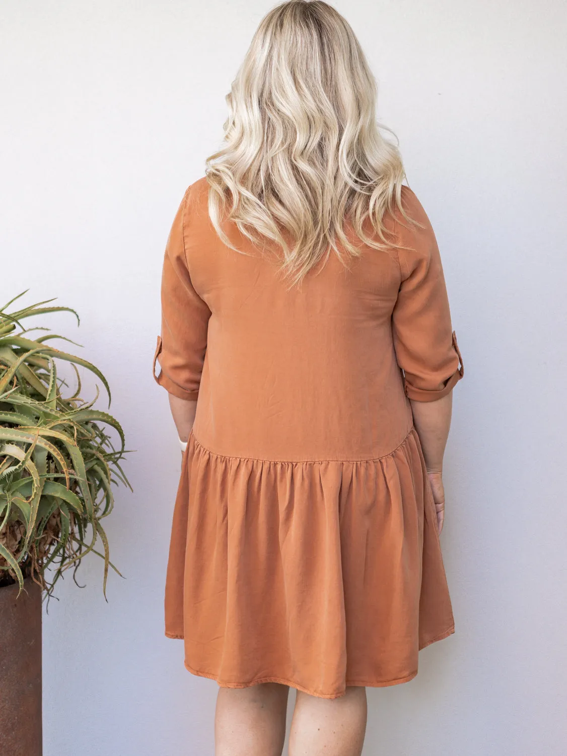 Zahlia Shirt Dress - Sandy Tan